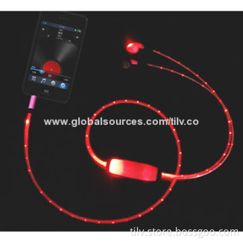 2014 Colorful LED Glinting Earphone with Microphone
